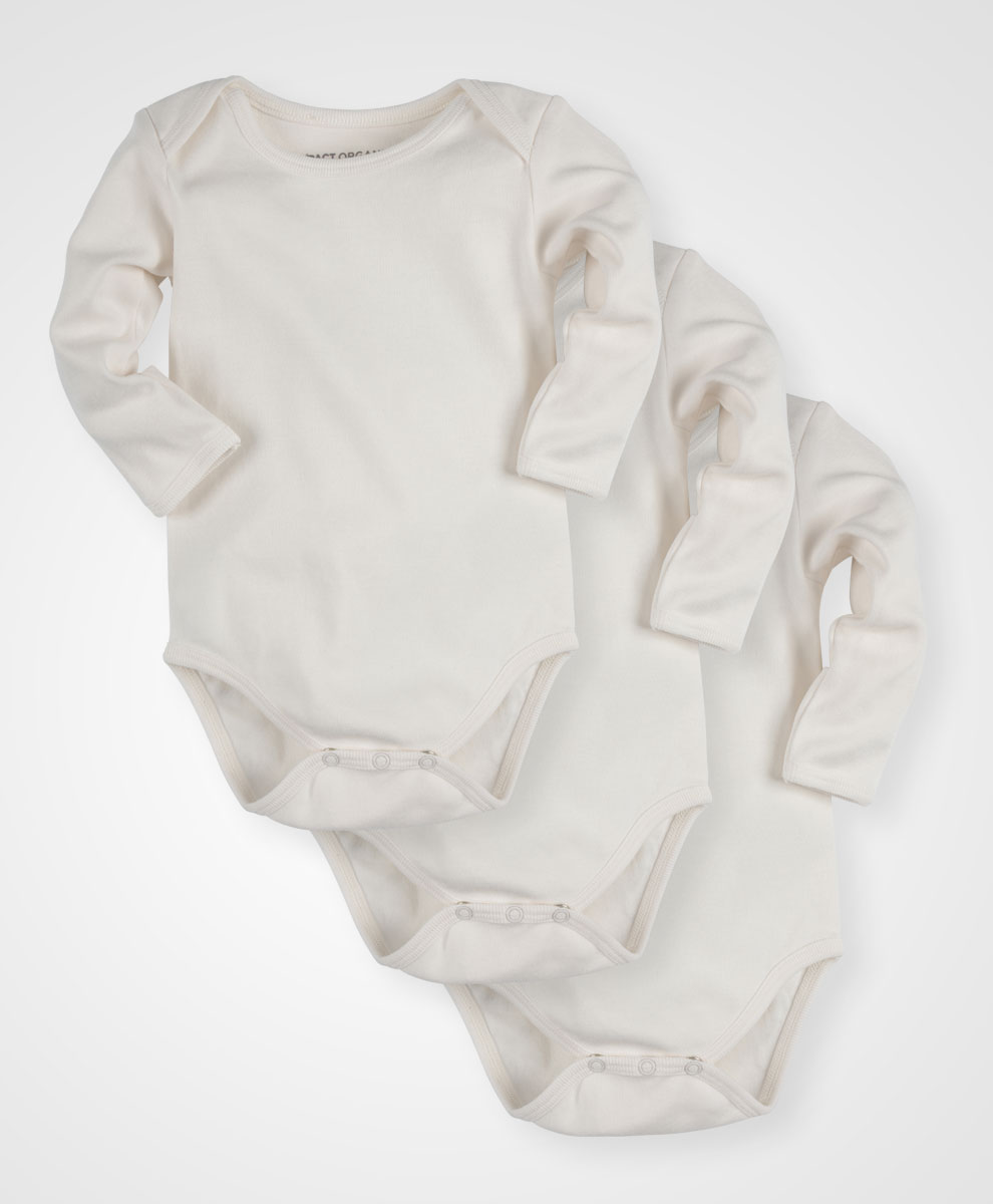 Baby Long Sleeve Bodysuits made with Organic Cotton Pact