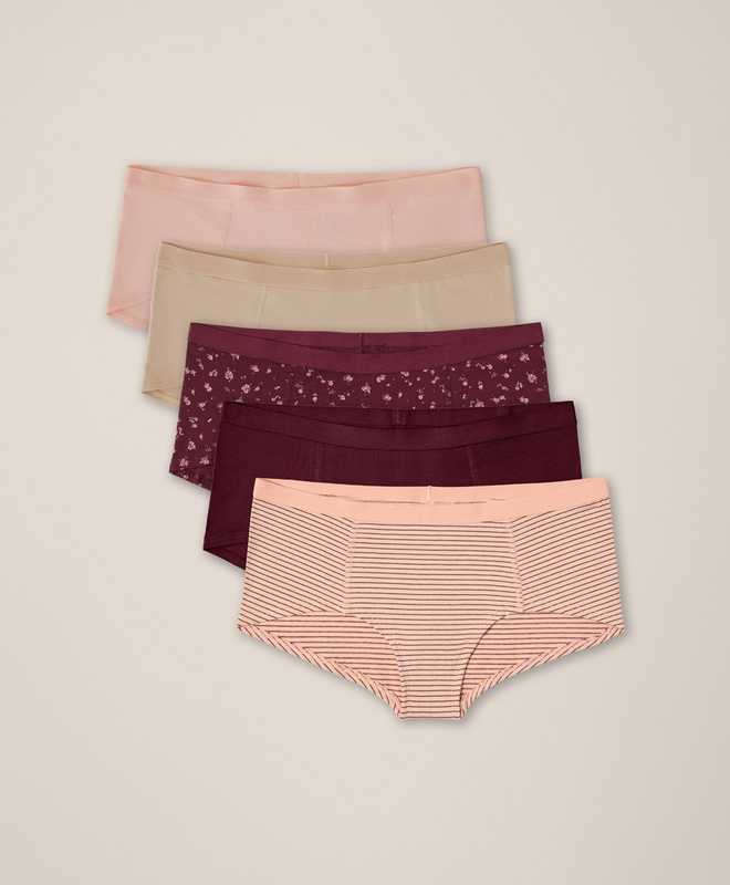 Women's Clearance Everyday Boy Short 5-pack made with Organic