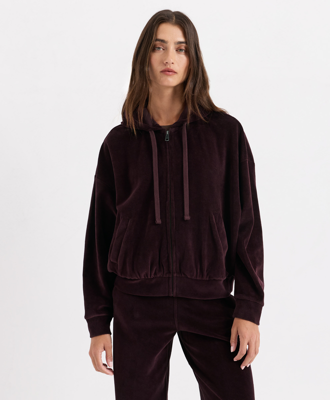 Women's Pure Velour Modern Zip Hoodie made with Organic Cotton | Pact