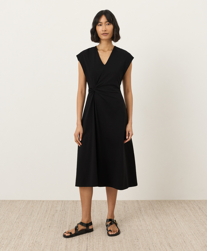 Fit & Flare V-Neck Twist Dress