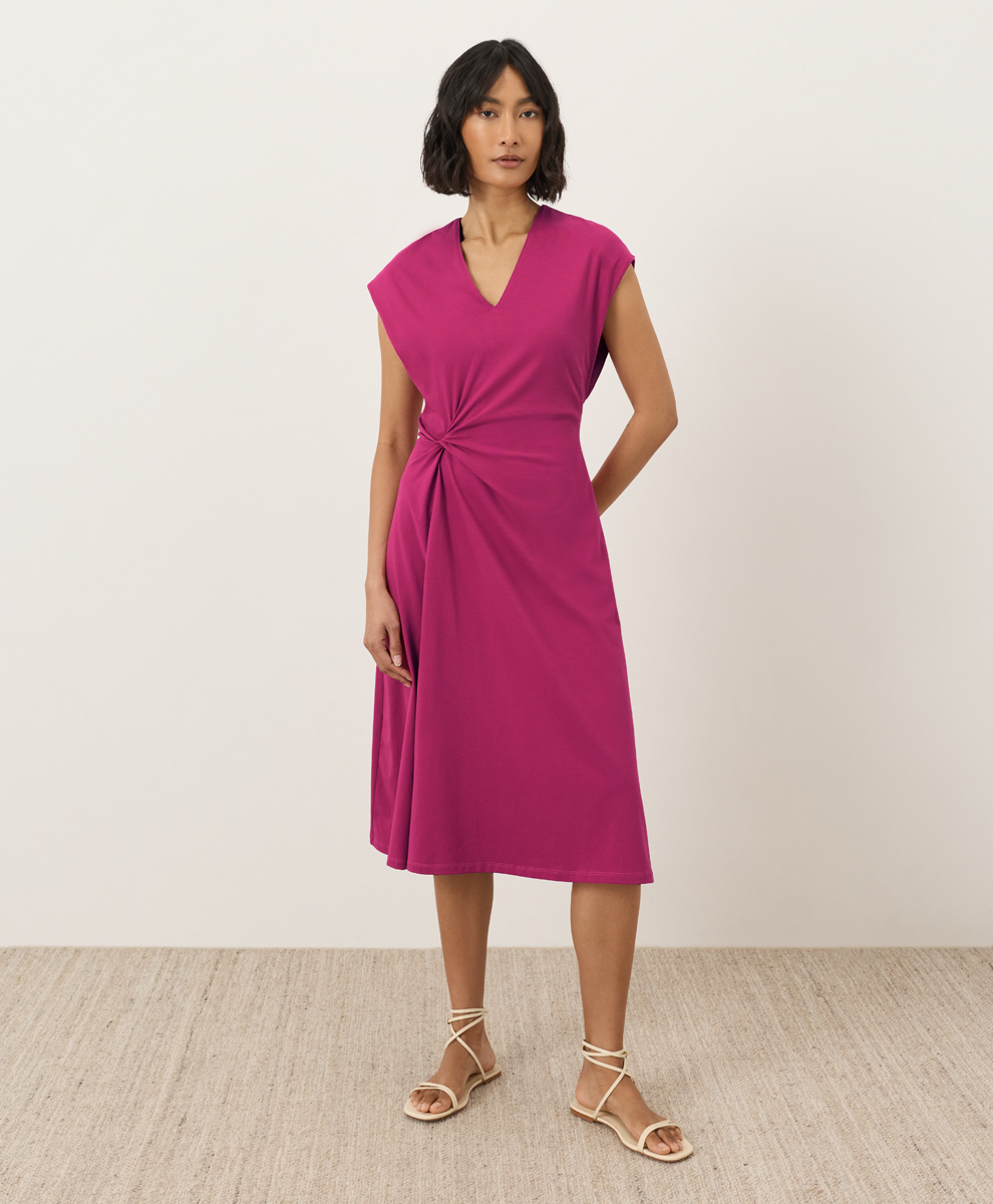 Women's Clearance Fit & Flare Midi Dress made with Organic Cotton | Pact Women's Clearance Fit & Flare Midi Dress made with Organic Cotton | Pact