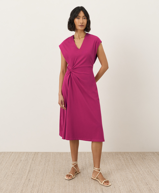 Women's Fit & Flare V-neck Twist Dress made with Organic Cotton | Pact