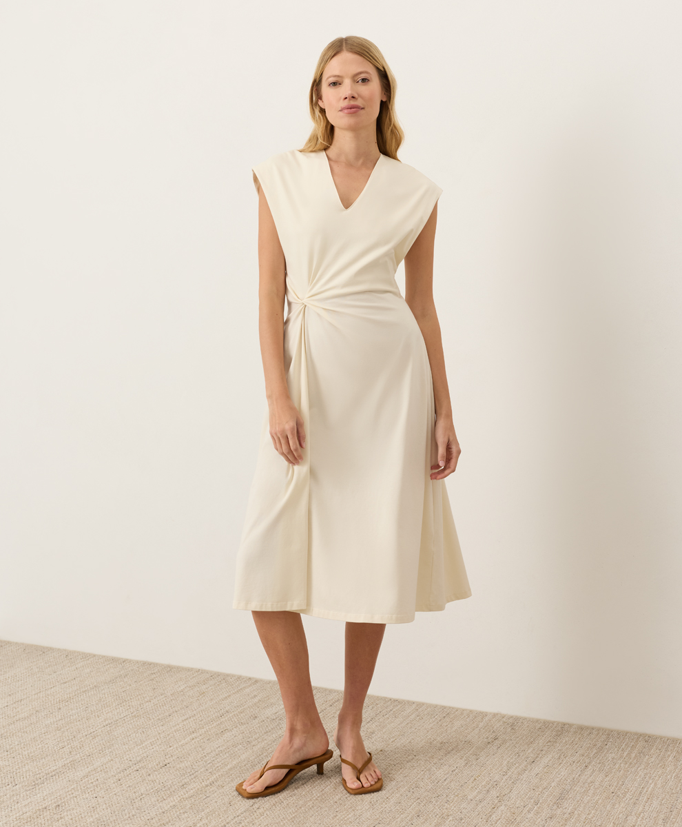 midi faux wrap dress Baltic Born Womens Latonya Faux Wrap Dress | Green Multi