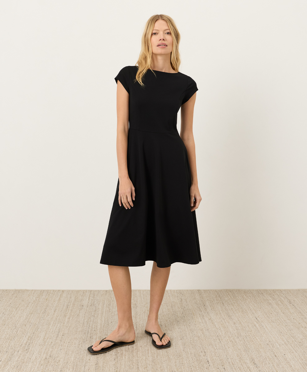 pact fit & flare midi dress reviews Pact Women's Organic Cotton Fit & Flare Midi Dress - Regular