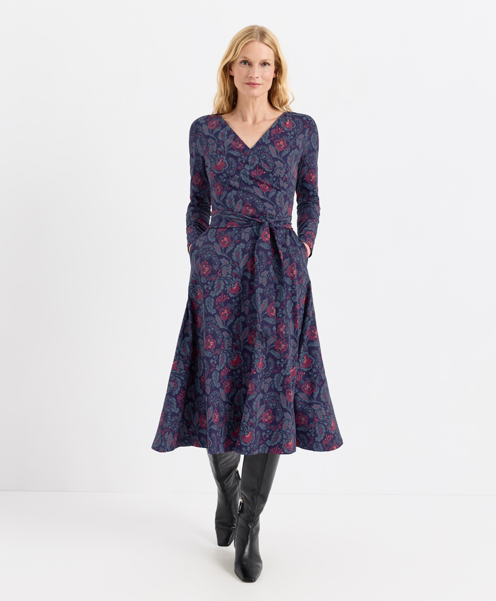 Organic Fit & Flare Wrap Dress
