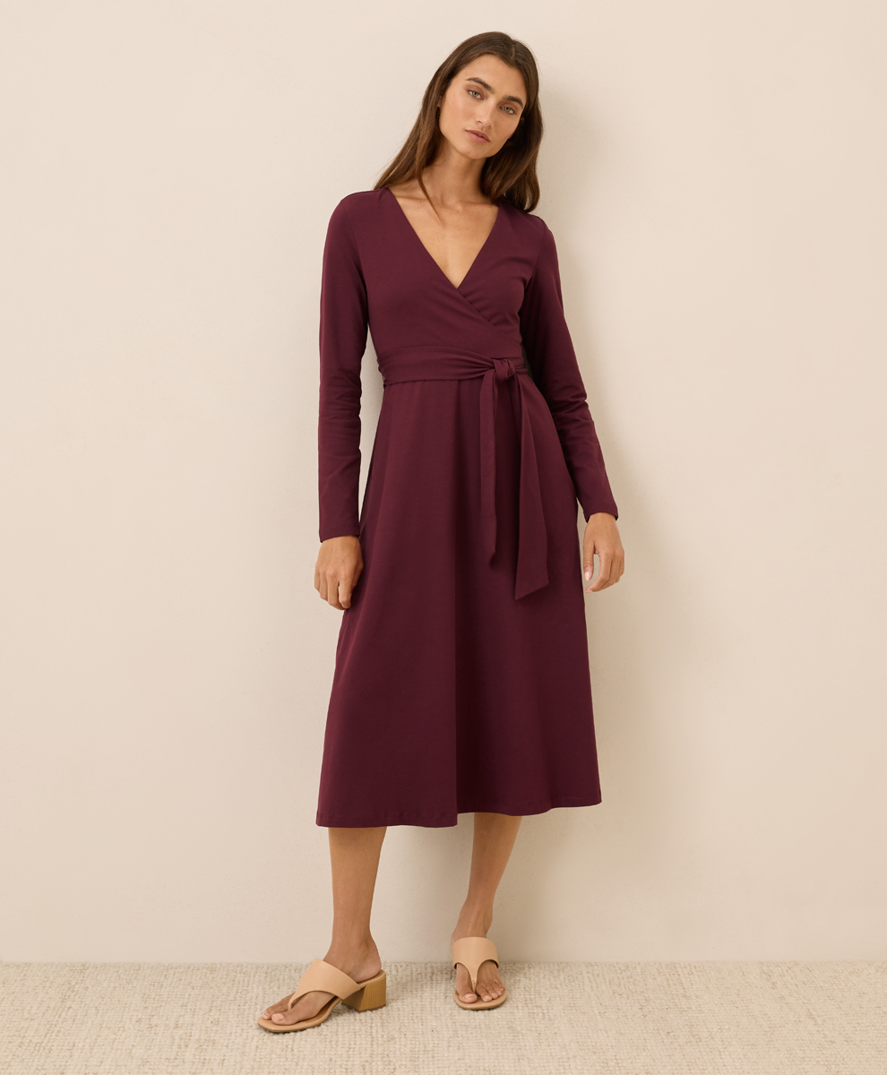 Women's Fit Flare Midi Dress made with Organic Cotton Pact
