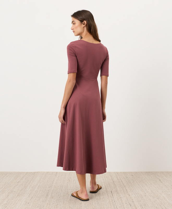 green emerald velvet dress The Organic Cotton Waisted Dress main image 1