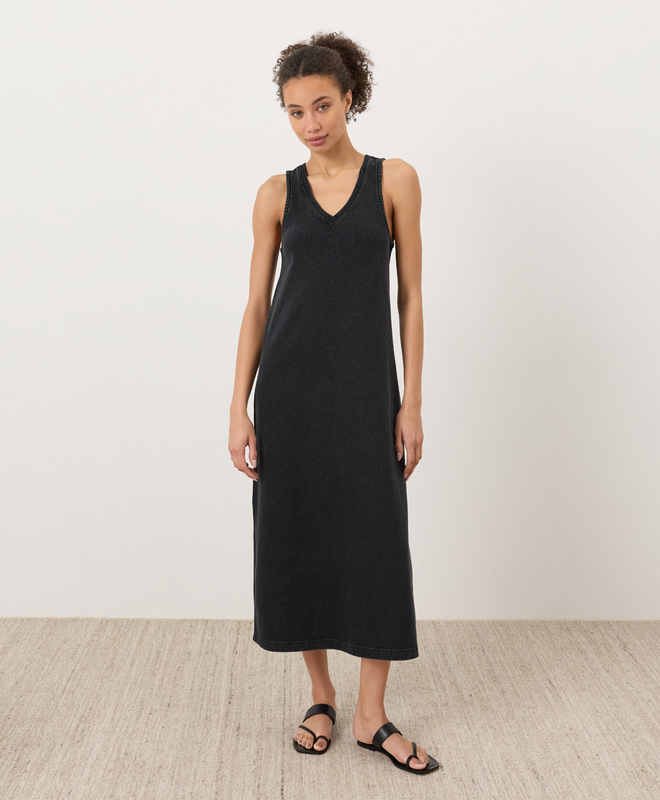 Women's Clearance Fit & Flare Open Back Maxi Dress made with Organic Cotton  | Pact