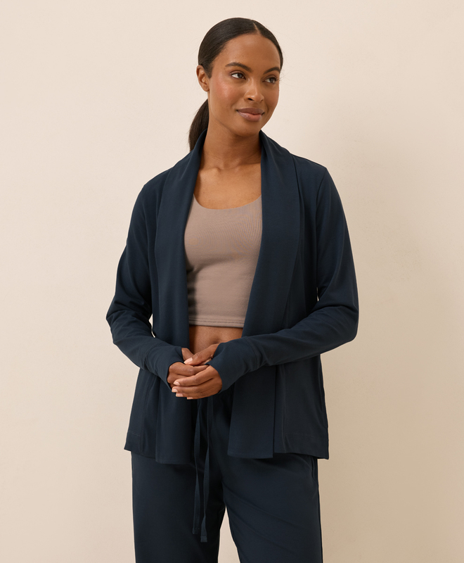 Women's Clearance Luxe Essential Swing Cardigan made with Organic