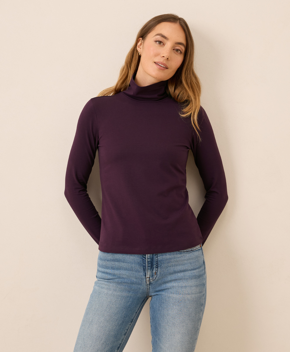 売れ筋商品|||パクト カットソー トップス レディース Women's Organic Cotton Luxe Stretch Jersey Long Sleeve Tee Midnight blue Women's Luxe Stretch Jersey Slim Long Sleeve Tee made with