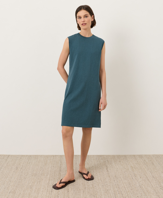 navy blue dress for baby girl Pact A-Line Tank Dress 100% Organic Cotton