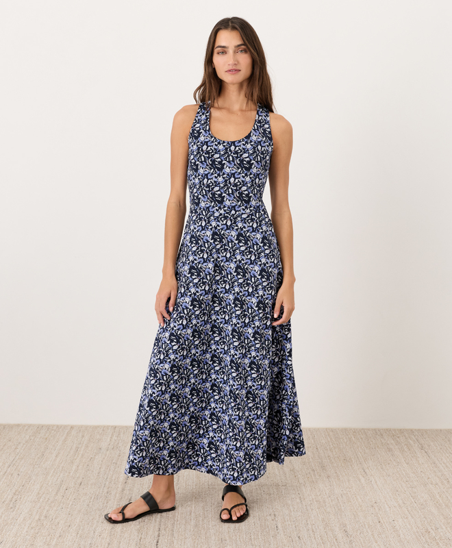Women's Fit & Flare Open Back Maxi Dress made with Organic Cotton | Pact