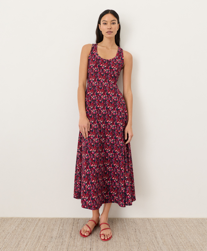 Women's Clearance Fit & Flare Open Back Maxi Dress made with Organic Cotton  | Pact