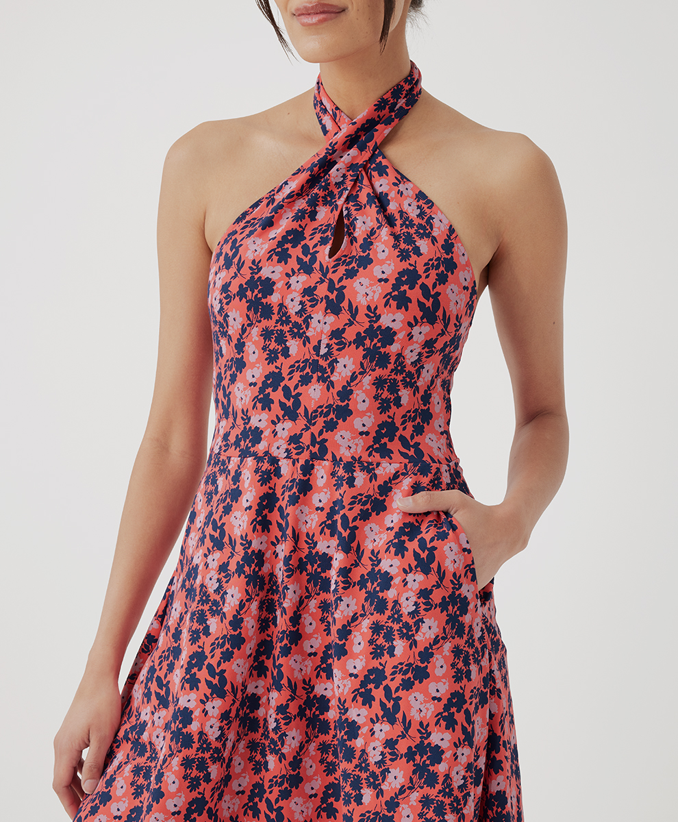 cayenne halter dress Women's Fit & Flare Modern - $27.20 vertical beadwork