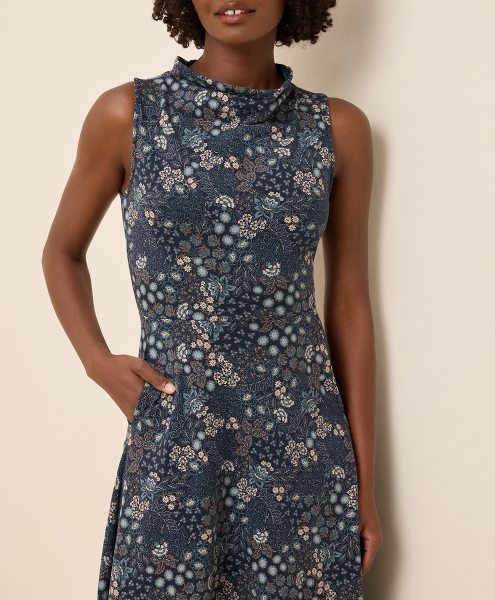 pact fit and flare cowl neck dress Retrofete