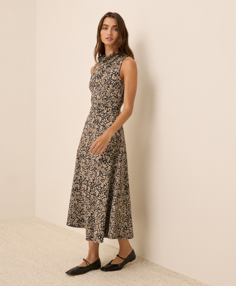 Women's Fit & Flare Cowl Neck Dress - $51.30 | Pact Circle