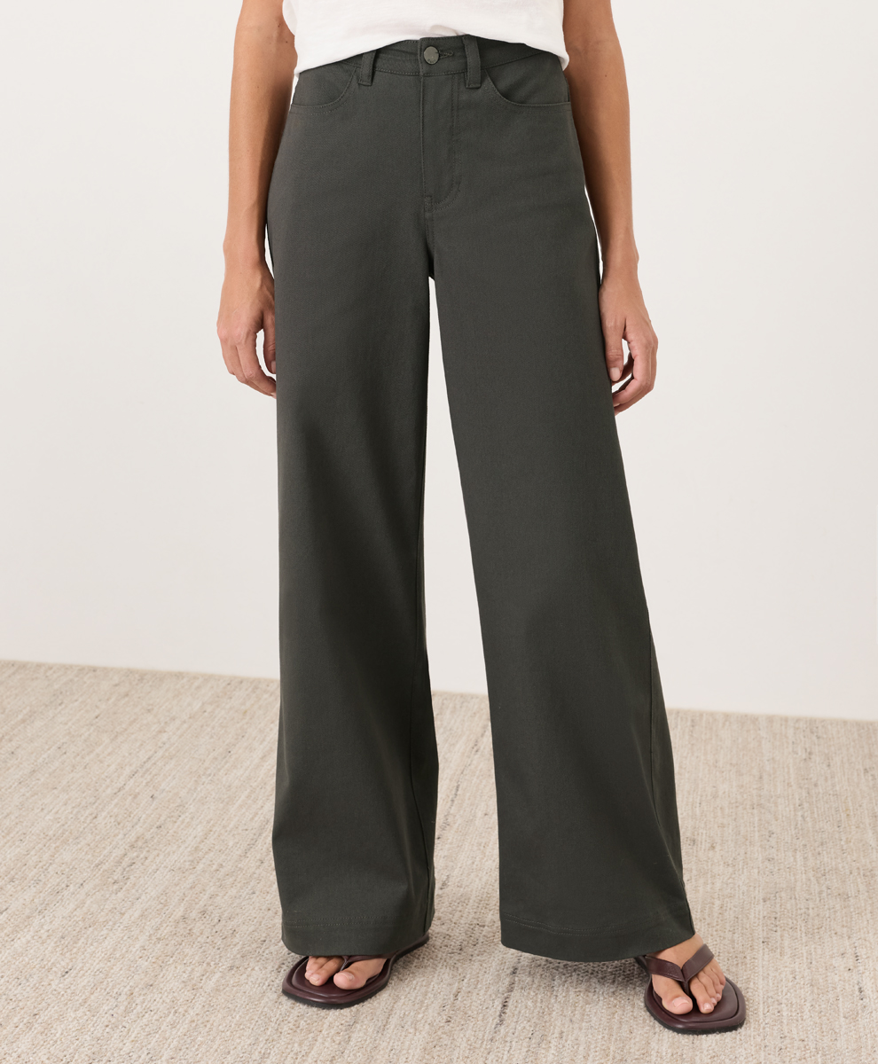 Organic Stretch Twill Wide Leg Pant