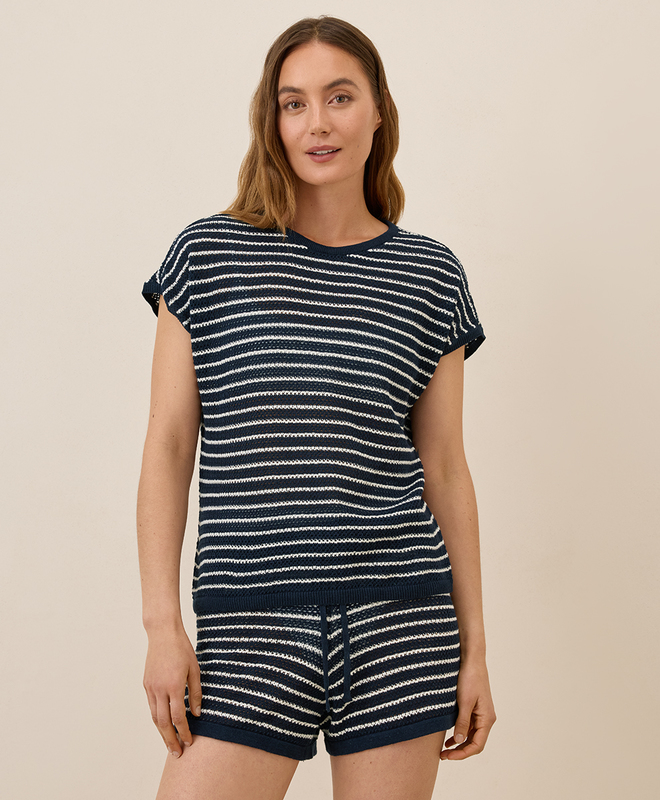 Primary image for Beachside Crochet Knit Short Sleeve Top