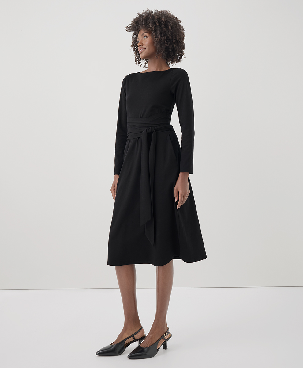 Women's Fit & Flare Tie Wrap Dress
