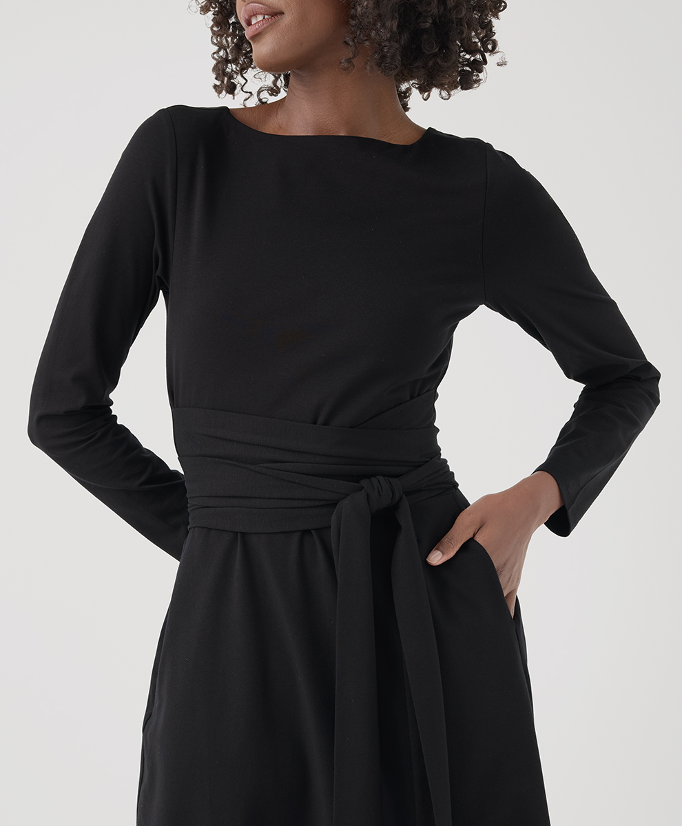 Women's Fit & Flare Tie Wrap Dress