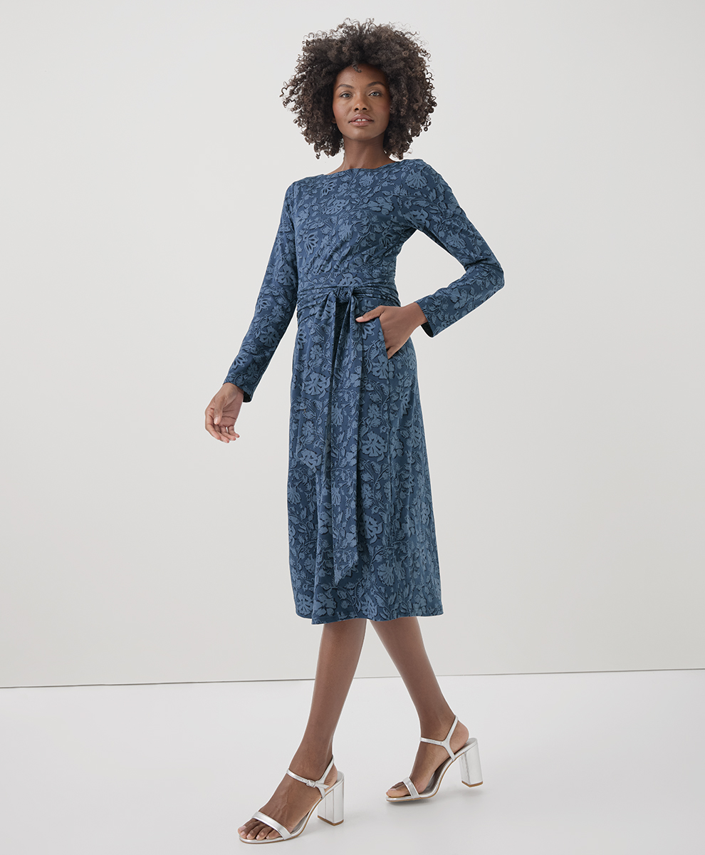 Women's Fit & Flare Tie Wrap Dress