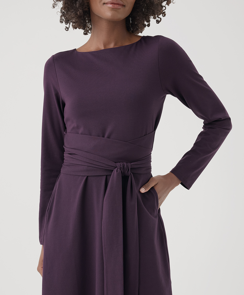 tie waist fit and flare dress Joseph Ribkoff Fit And Flare Dress With Tie Waist Style 261177 – DECABANA main image 1