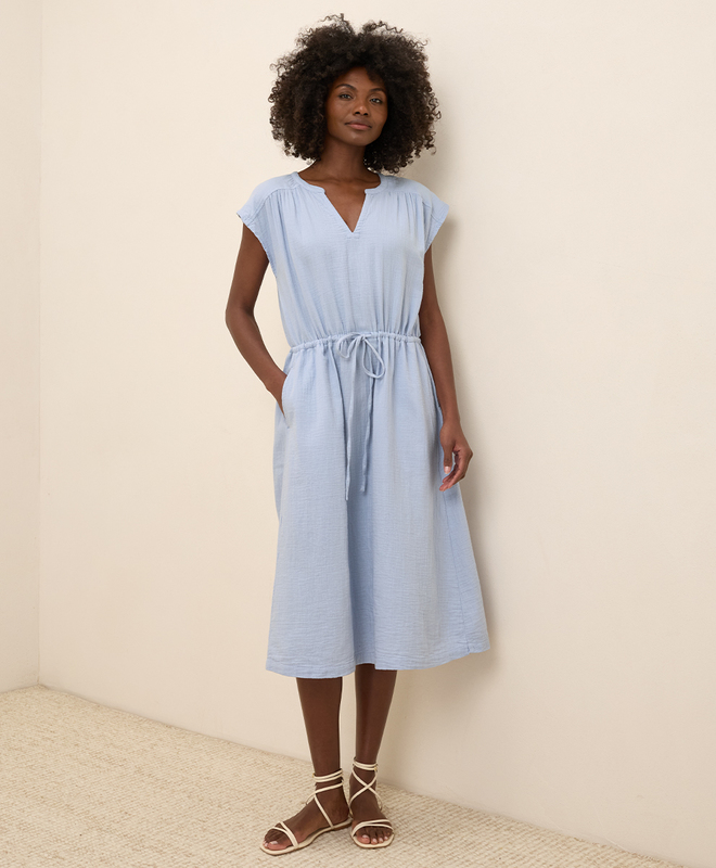 ヌキテパ　Cotton Double Gauze Tuck Dress Cotton Double Gauze Tuck Dress新品タグ付き Cotton Gauze Long Dress