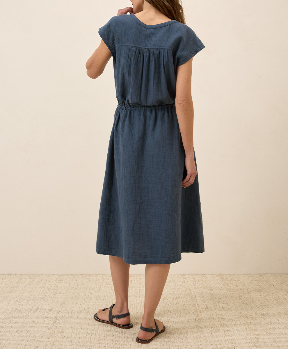 knee length dresses for ladies Women's Tie-Waist Midi Dress- Aubergine Purple
