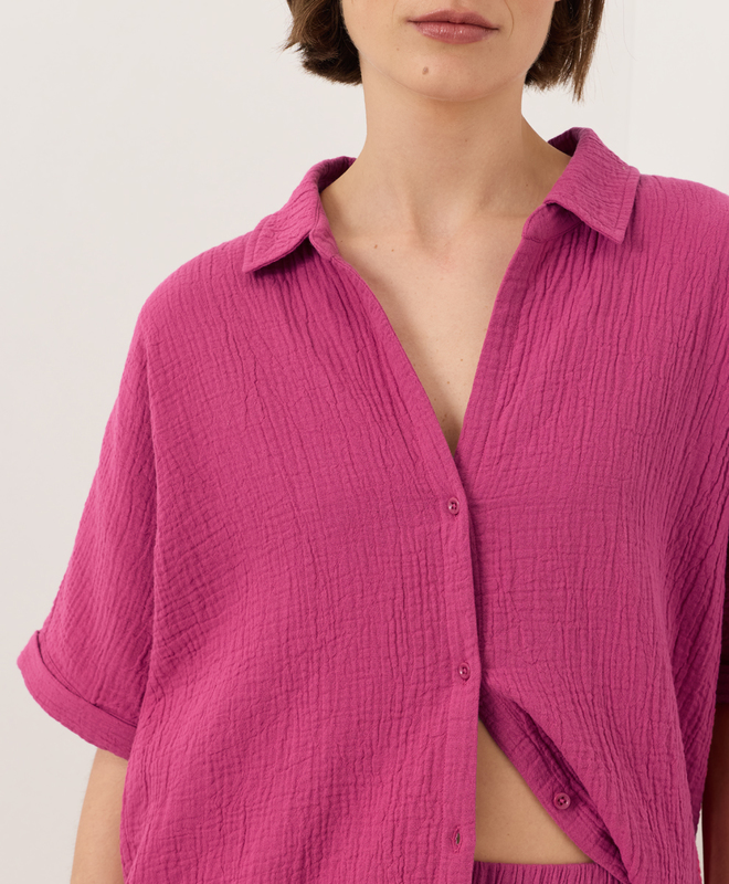 Women's Coastal Double Gauze Oversized Shirt made with Organic