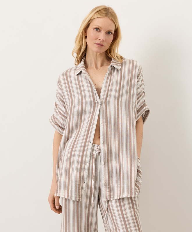 Women's Coastal Double Gauze Oversized Shirt made with Organic