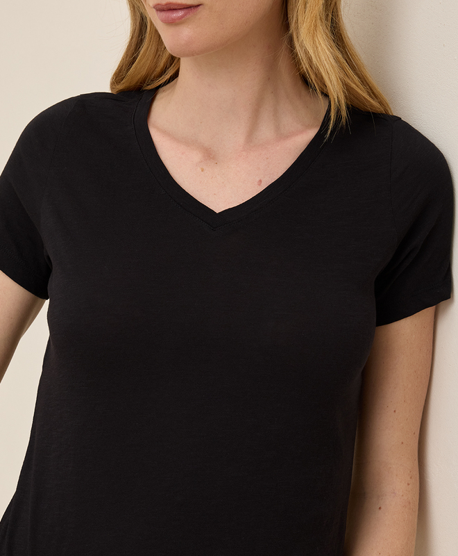 売れ筋商品|||パクト カットソー トップス レディース Women's Organic Cotton Featherweight Slub V-Neck Tee Eclipse Women's Featherweight Slub V-neck Tee made with Organic