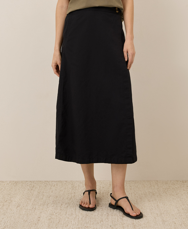 Women's Clearance Canopy Linen Blend Wrap Skirt made with
