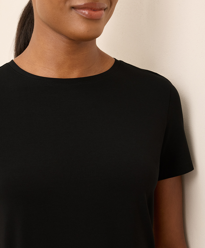 売れ筋商品|||パクト カットソー トップス レディース Women's Organic Cotton Luxe Stretch Jersey Long Sleeve Tee Black Super Soft Organic Apparel | Wear PACT