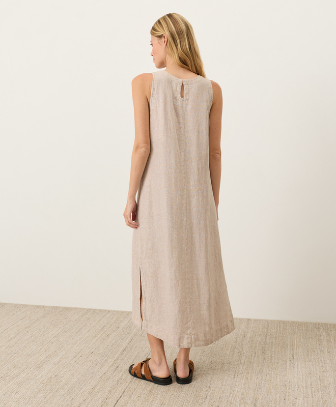 womens dress linen Kawase Tie Side Mini Dress in Linen White main image 0