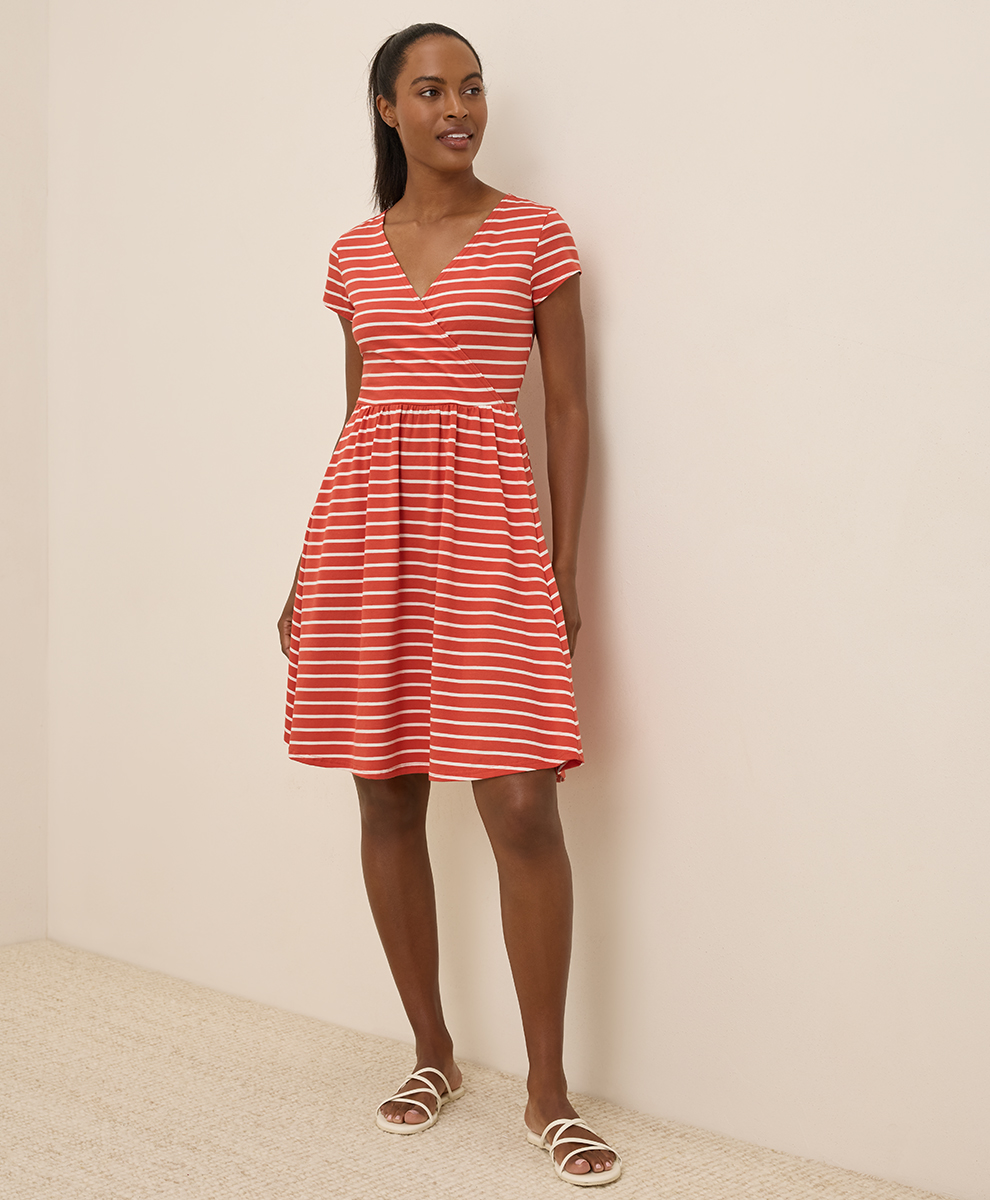 Women's Fit & Flare Crossover Dress - $39.00 | Pact Circle Women's Fit & Flare Crossover Dress - $39.00 | Pact Circle