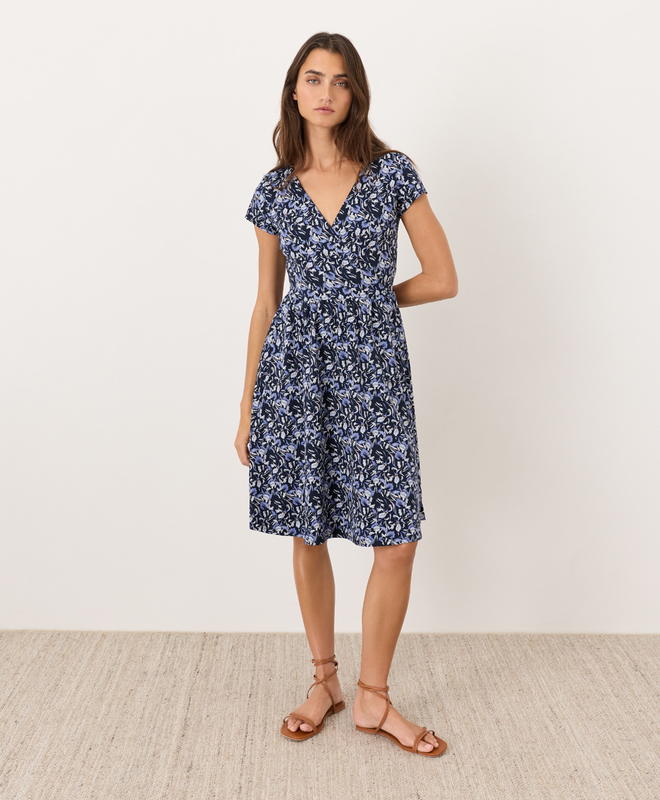 pact dress fit and flare Women's Clearance Fit & Flare Crossover Dress made with Organic Cotton