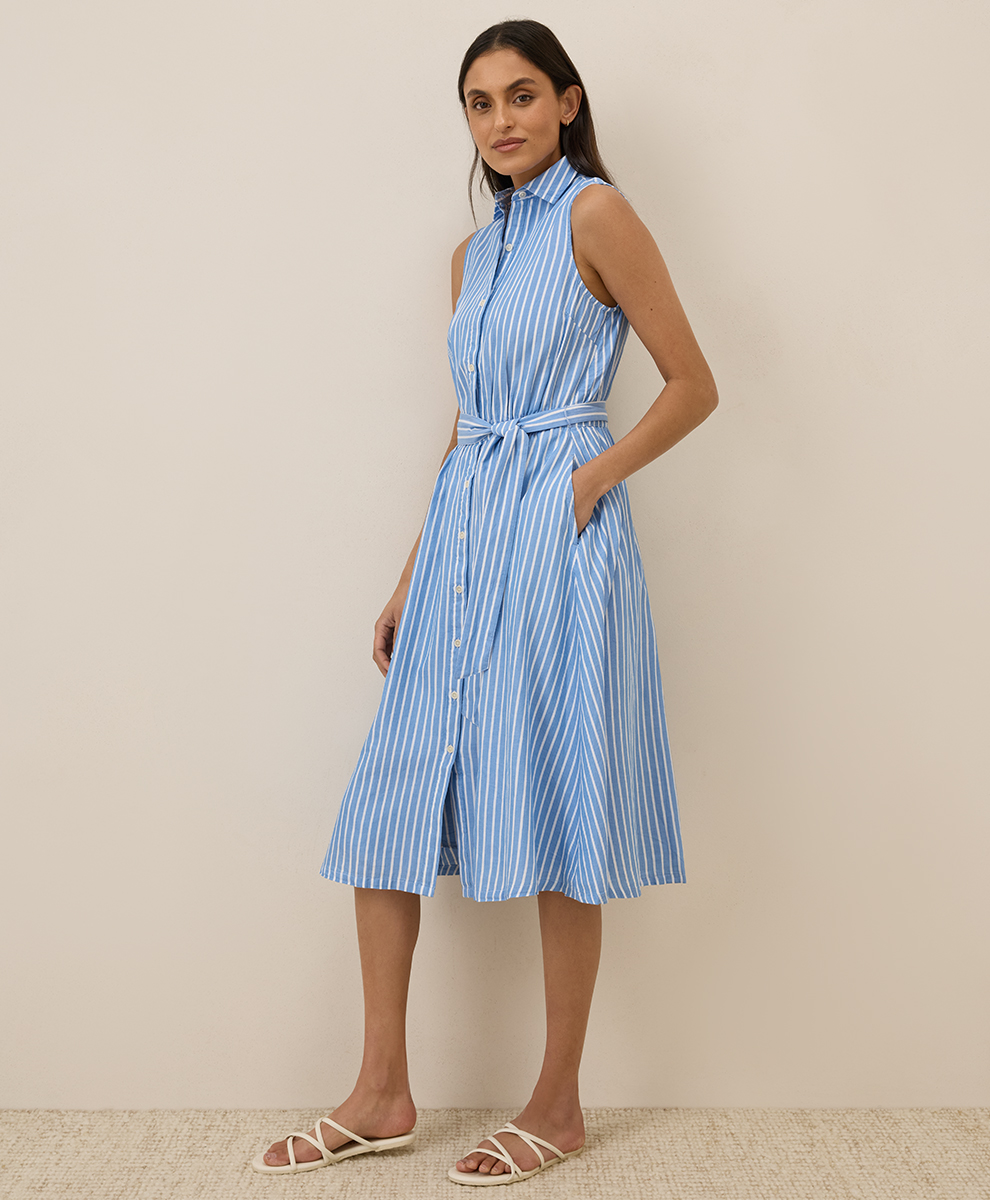 cotton shirt dress sleeveless The Shirt The Sleeveless Shirt Dress in Black at Nordstrom, Size X-Small