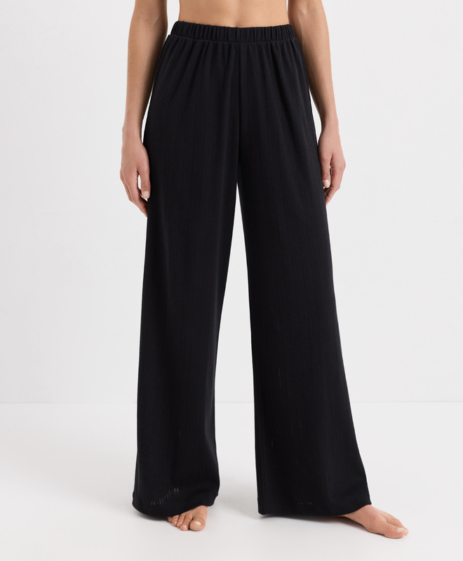 Pointelle Wide Leg Pant