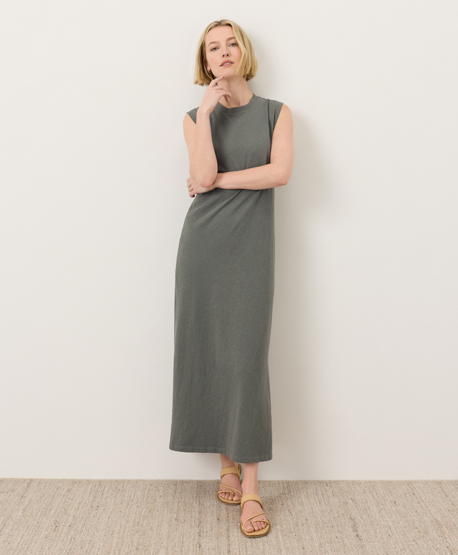 slim fit dress slacks Fit & Flare Open Back Maxi Dress