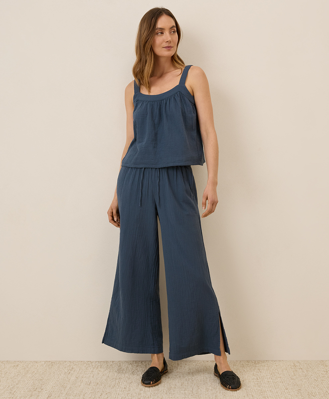 売れ筋商品|||パクト カットソー トップス レディース Women's Organic Cotton Coastal Double Gauze Square Neck Cami Sangria Pact Organic Cotton Coastal Double Gauze Square Neck Cami in
