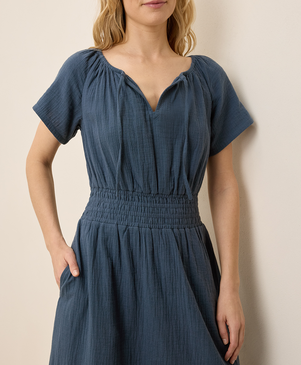pact boho midi dress Women's Coastal Double Gauze Boho Midi Dress - $70.00