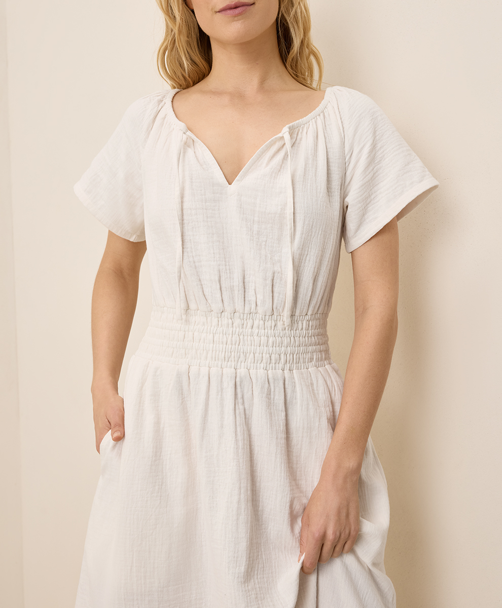 pact coastal double gauze boho midi dress Women's Coastal Double Gauze Boho Midi Dress