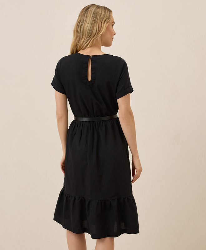 ★OPEN YY_TheOpen Product★ CRINKLED LACE TRIM DRESS (CHARCO CRINKLED LACE TRIM DRESS, CHARCOAL