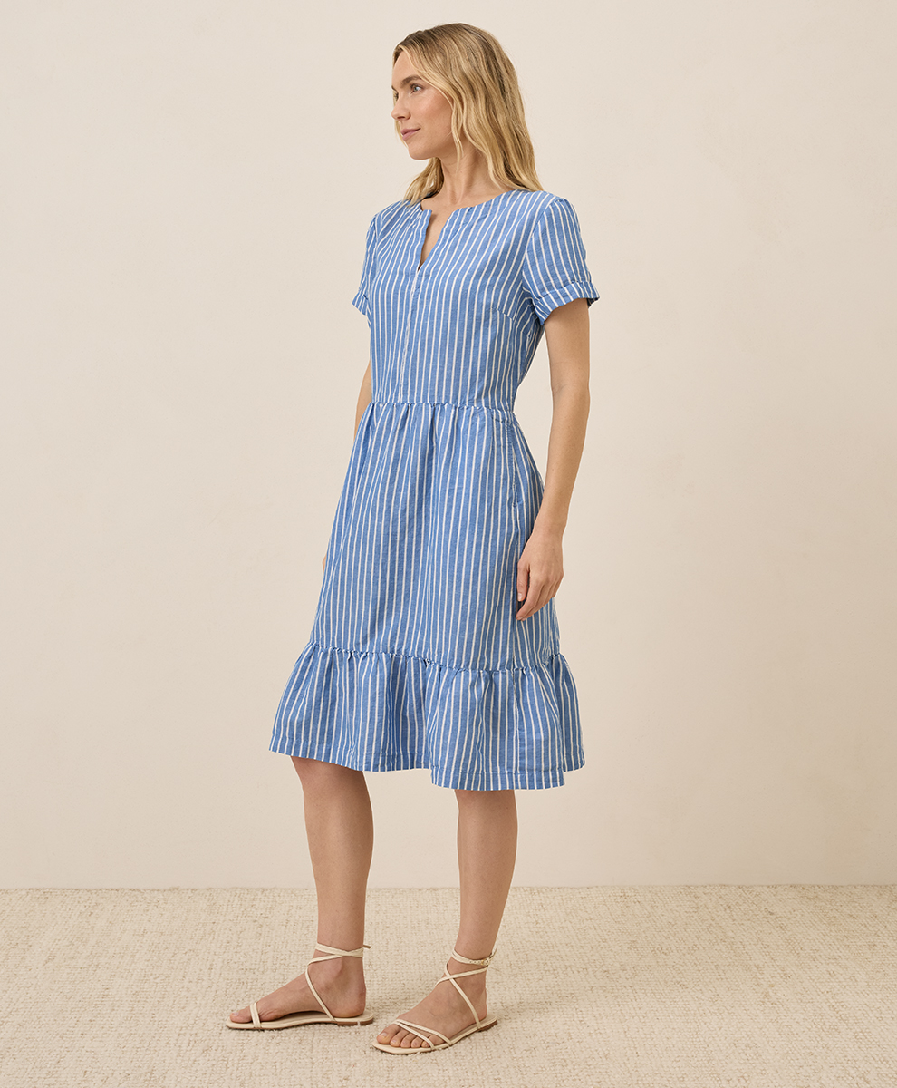 Women's Canopy Linen Blend Notch Neck Dress - $47.20 | Pact Circle Women's Canopy Linen Blend Notch Neck Dress - $47.20 | Pact Circle
