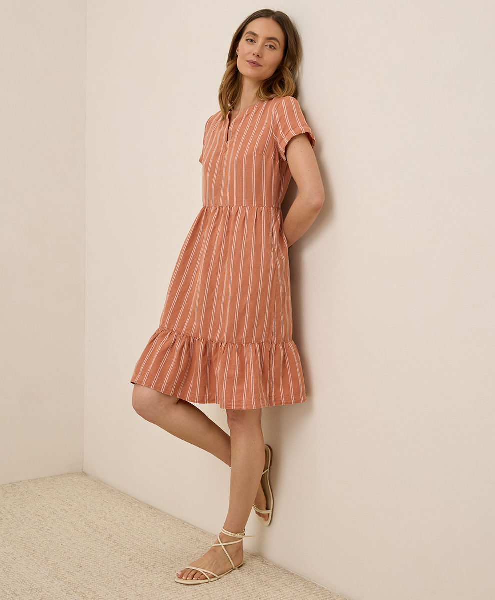 Women's Canopy Linen Blend Notch Neck Dress Women's Canopy Linen Blend Notch Neck Dress