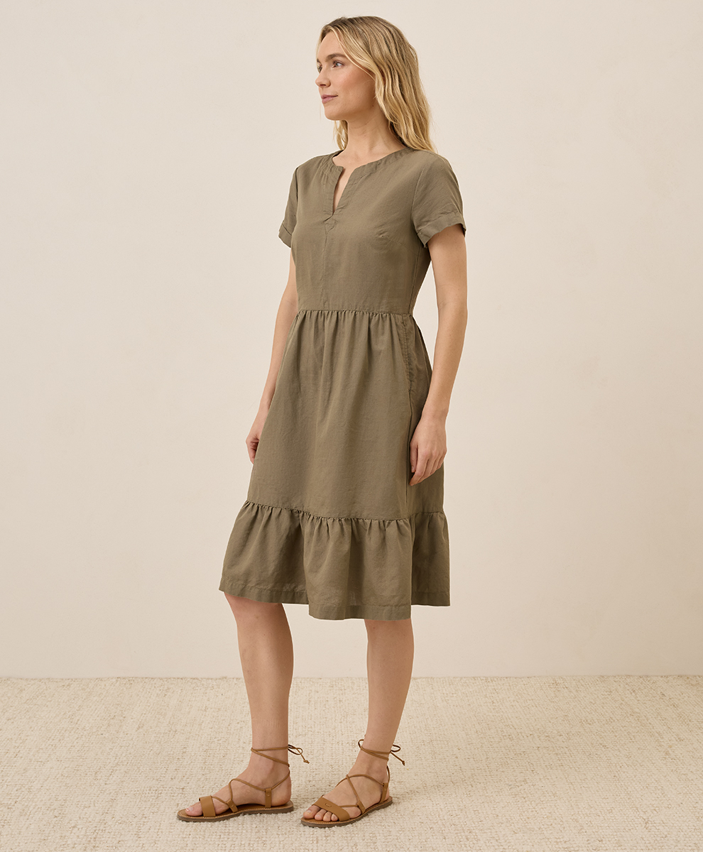Women's Canopy Linen Blend Notch Neck Dress