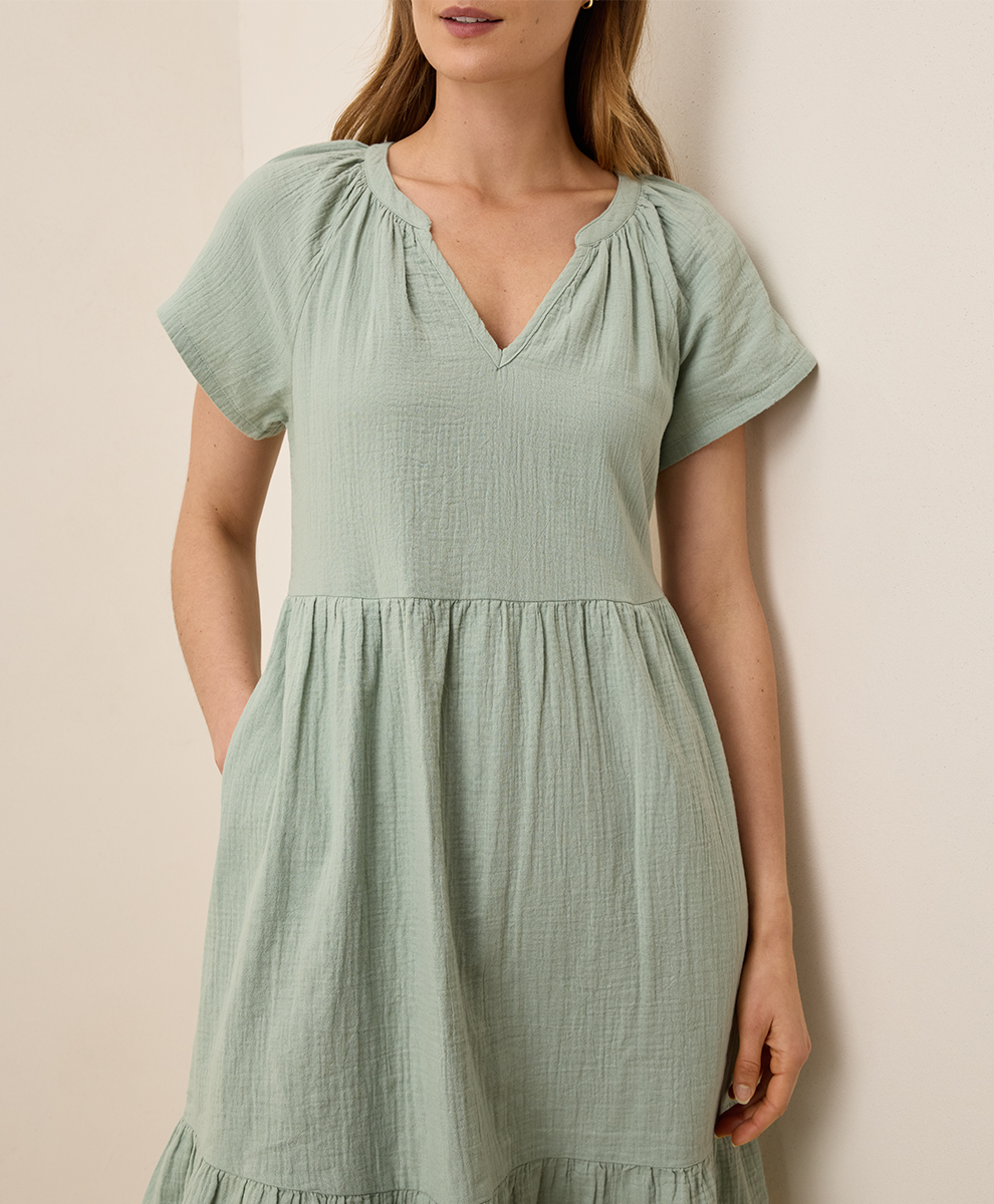 coastal double gauze short sleeve dress Women's Coastal Double Gauze Breezy Dress