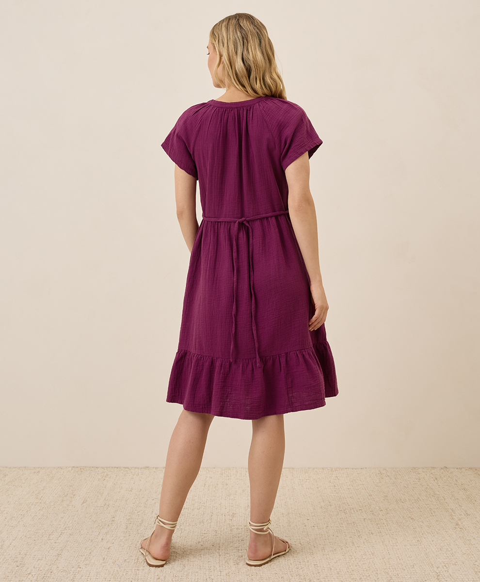 pact purple dress Women's Coastal Double Gauze Breezy Dress