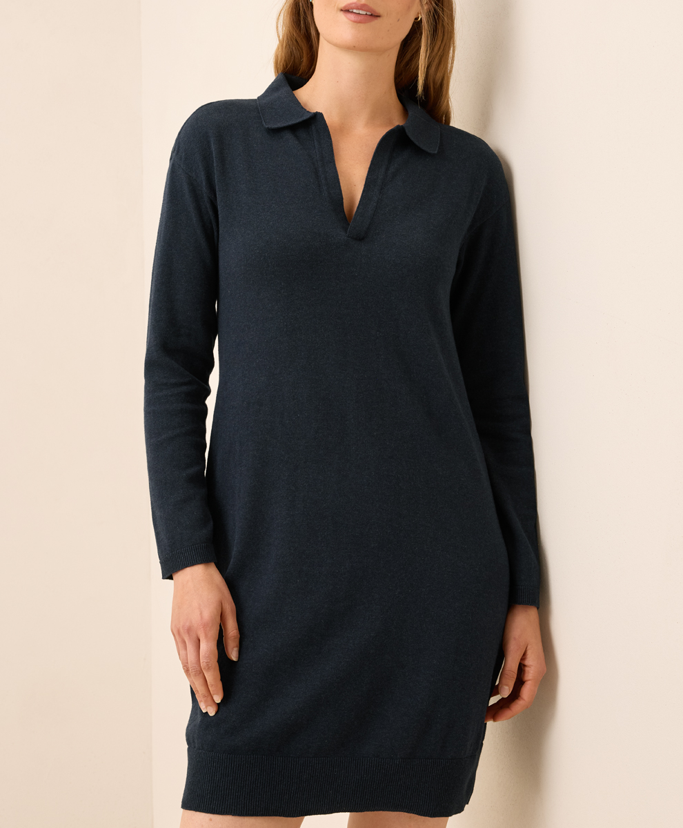 fine knit sweater dress Heathered Knit Cable Knit Sweater Dress