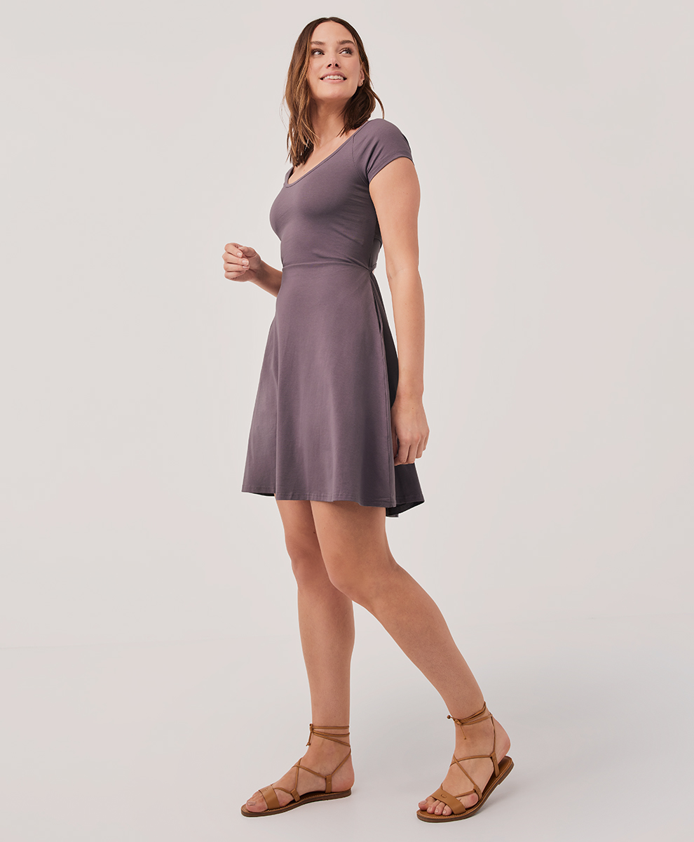 Women's Fit & Flare Crossback Mini Dress - $35.00 | Pact Circle